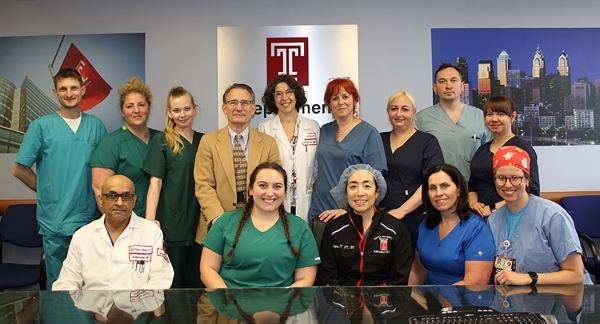 The Ukrainian team meets with members of the Department of Surgery.